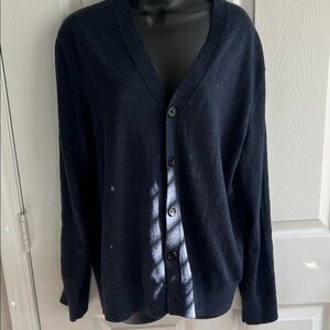 Banana Republic Men's Navy Cardigan Sweater